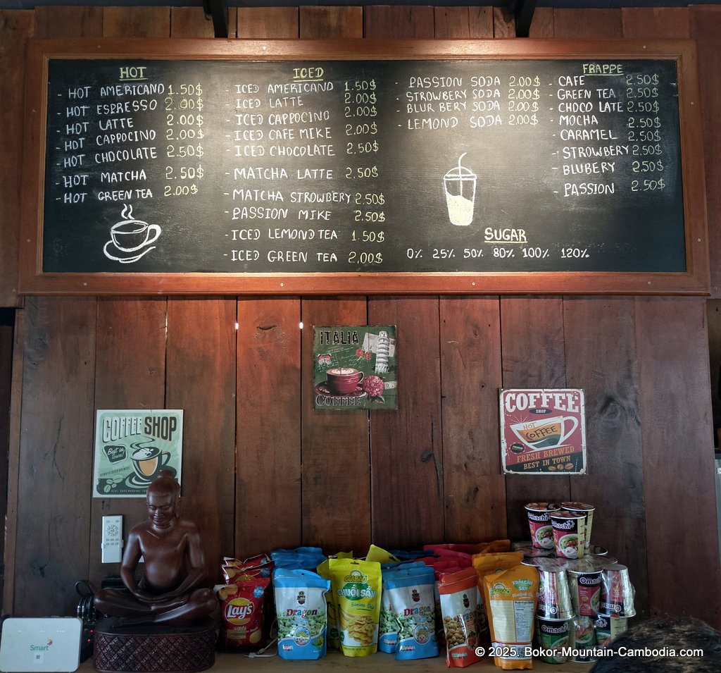 Tmaw Muk Yeak Cafe on Bokor Mountain in Cambodia
