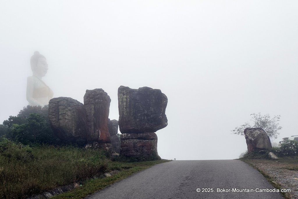Yeay Mao Statue on Bokor Mountain in Kampot, Cambodia.