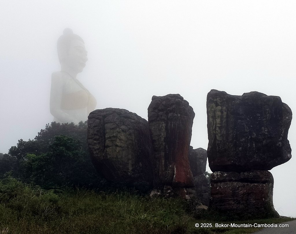 Yeay Mao Statue on Bokor Mountain in Kampot, Cambodia.