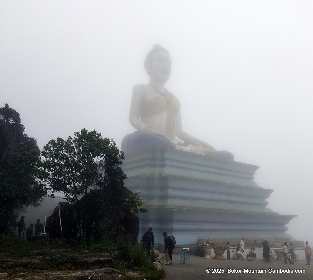 Yeay Mao Statue on Bokor Mountain in Kampot, Cambodia.