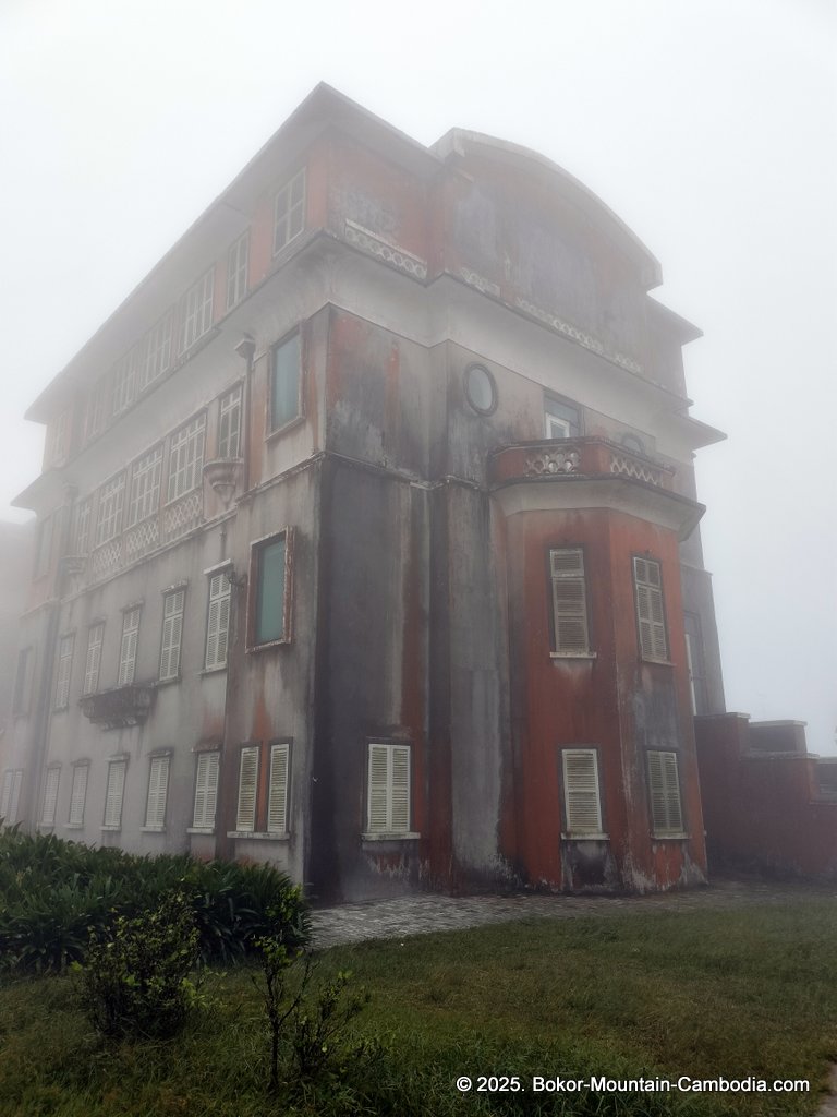old abandoned casino on bokor mountain in cambodia