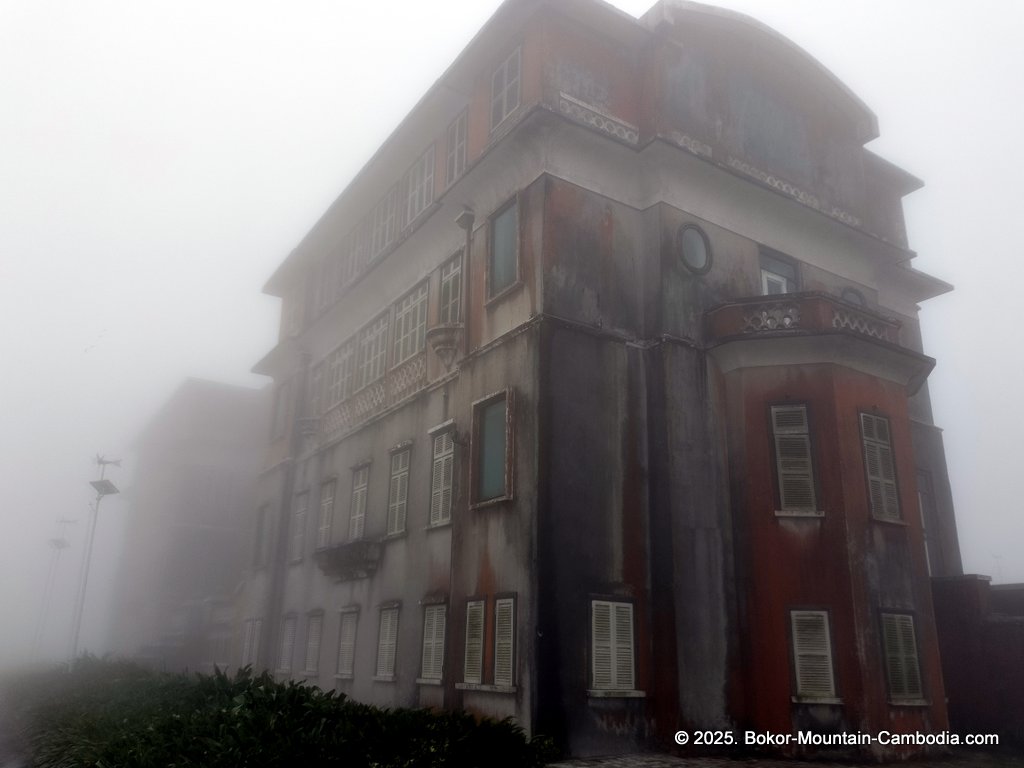 old abandoned casino on bokor mountain in cambodia