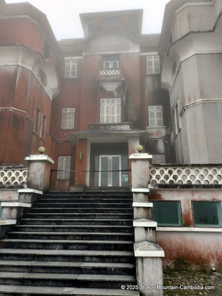 old abandoned casino on bokor mountain in cambodia