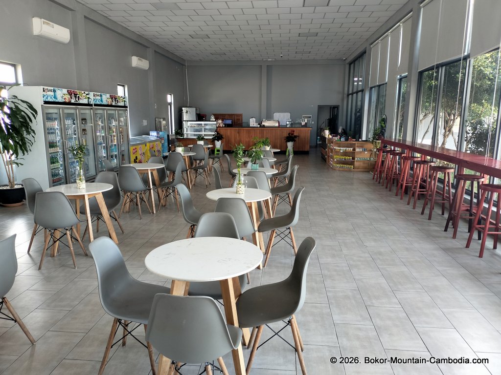 sokimex gas station and coffee shop on bokor mountain