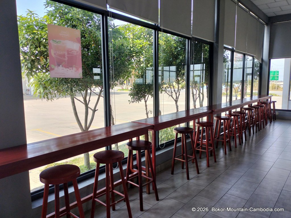sokimex gas station and coffee shop on bokor mountain